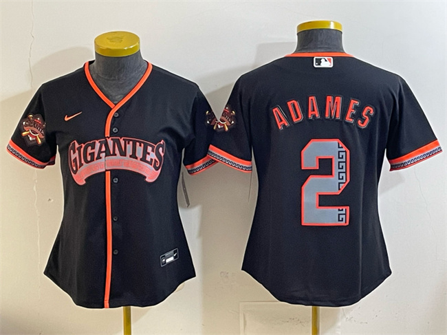 Youth San Francisco Giants #2 Willy Adames Black 2026 Alternate Stadium Stitched Baseball Jersey Youth San Francisco Giants #2 Willy Adames Black 2026 Alternate Stadium Stitched Baseball Jersey
